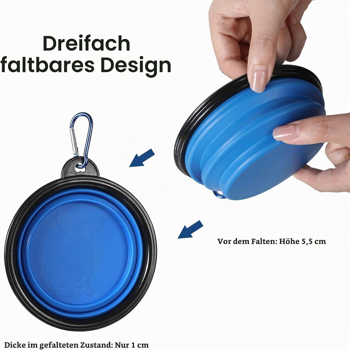 Faltbare Reisenäpfe im 2er-Set – je 350 ml
