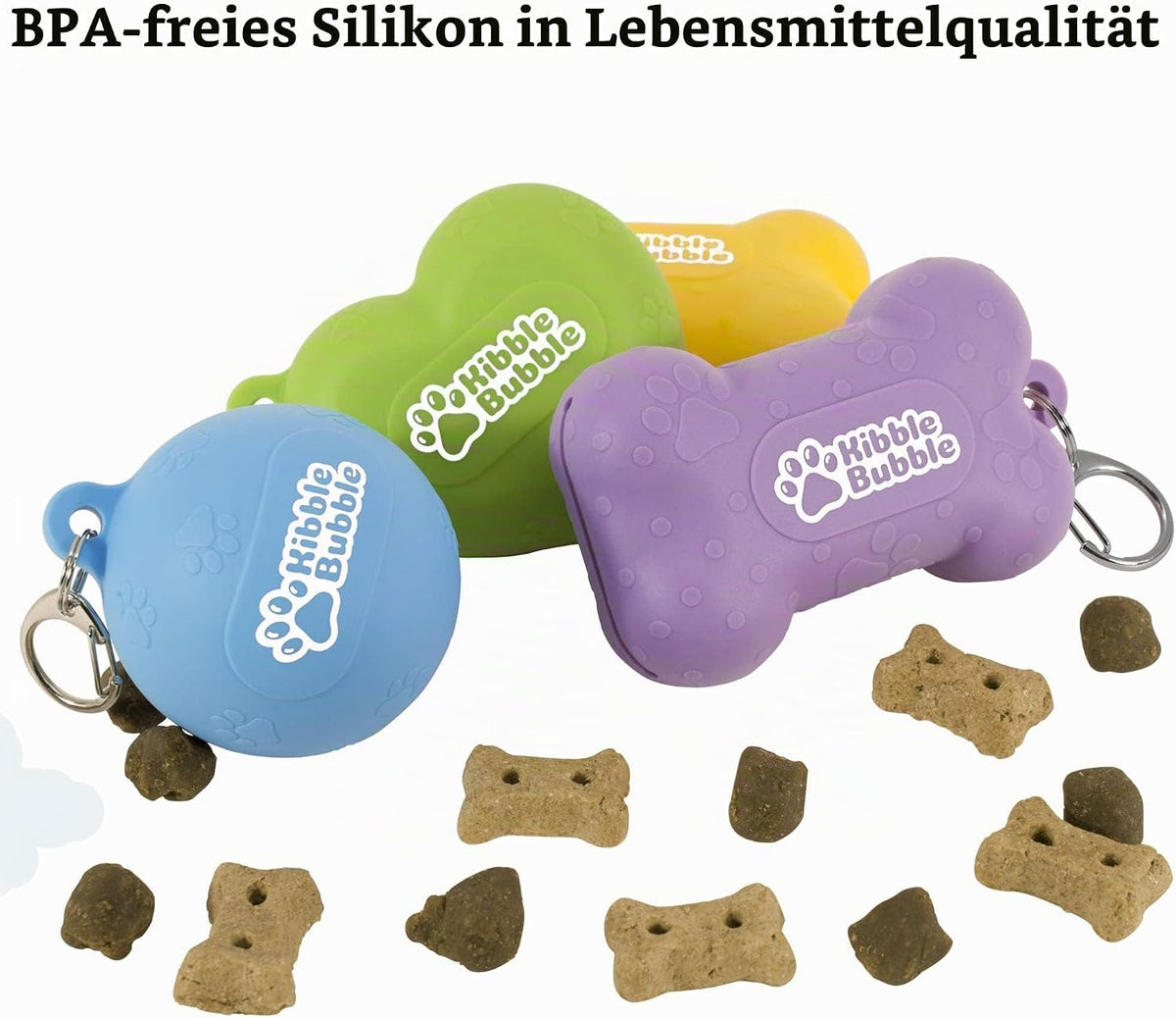 Leckerlibeutel aus Silikon mit Clip – Violett