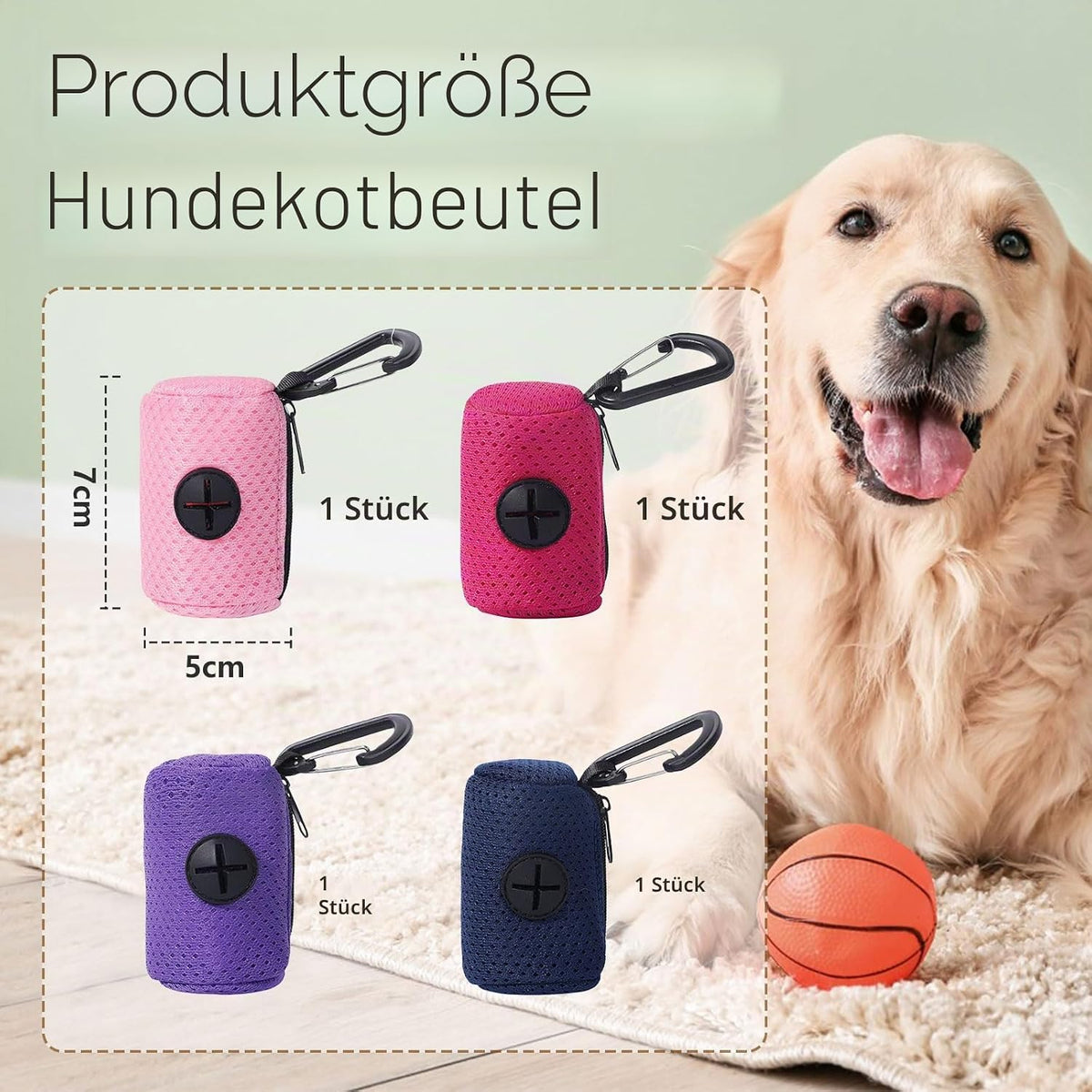 Kotbeutelspender mit Clip im 4er-Set